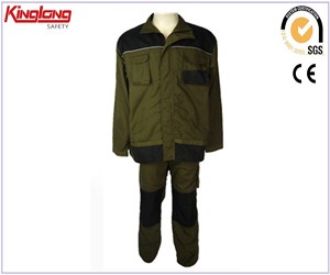 Army green polyester cotton fabric workwear suits,High quality mens workwear uniform price