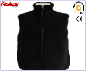 Black Soft mouwloze Polar Fleece Jacket, Volledige Zipper Ploar Fleece Vest China Supplier