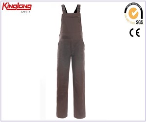 Brown color simple design mens workwear bib pants,Bib trousers high quality for sale