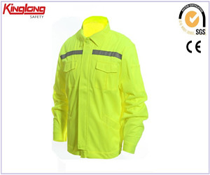 Giacca da lavoro ad alta visibilità da lavoro di colore giallo a buon mercato, giacca di sicurezza da uomo ad alta visibilità