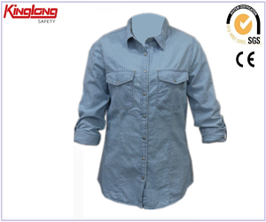 China Factory Fashion Women Shirt,Best Quality Denim Jacket For Women