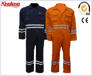China Manufacture 100% Cotton Fireproof Coverall,High Visibility Fire Retardant Coverall for Men