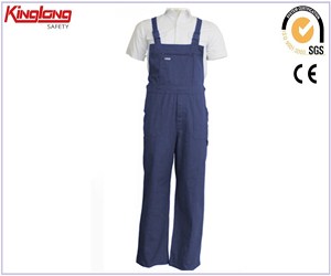 Námořnické modré kalhoty s náprsenkou China Manufacture, kalhoty s náprsenkou ze 100% bavlny