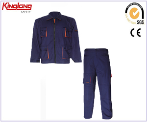 Jaqueta e calça de polialgodão de fabricação chinesa, uniforme de trabalho ao ar livre masculino
