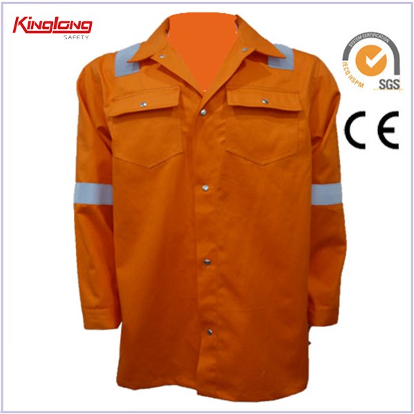 China Manufacture Safety Working Jacket for Men 100% Cotton Jacket with Reflector