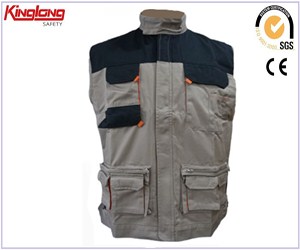China fabrikant kleurencombinatie werkvest, multipocket vest voor heren