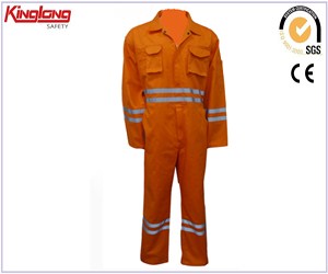 China Supplier 100% Cotton Reflective Coverall,Fireproof Coverall with Fireproof Reflector