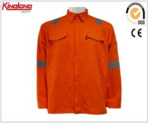 China Supplier 100% Cotton Safety Jacket,Long Sleeves Jacket with Multipocket