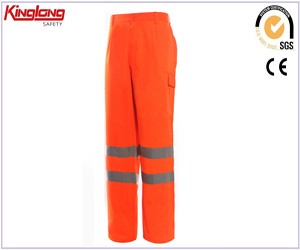 Fornitore della Cina Pantaloni da lavoro in cotone 100%, pantaloni cargo di sicurezza con catarifrangente