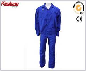 Modrá pracovní uniforma dodavatele z Číny, kalhoty a bunda ze 100% bavlny
