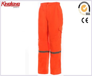Pantaloni da lavoro in cotone poli fornitore della Cina, pantaloni cargo riflettenti di sicurezza