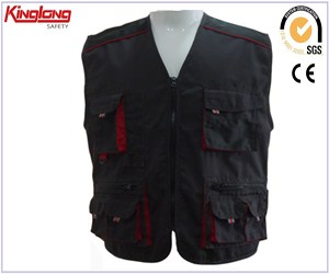 Gilet di tela di sicurezza del fornitore della Cina, gilet da lavoro economico in policotone