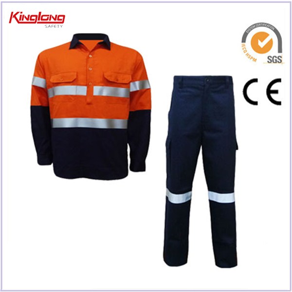 China Fornecedor Segurança calças e jaqueta, Uniforme de trabalho de alta visibilidade para homens