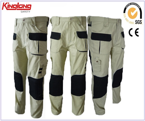 China Wholesale 100% Cotton Cargo Pants,Cheap Work Trousers with Knee Pad