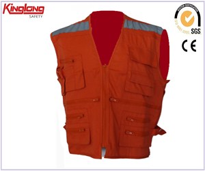 China Wholesale 100% Cotton Work Vest,High Visibility Work Vest for Men