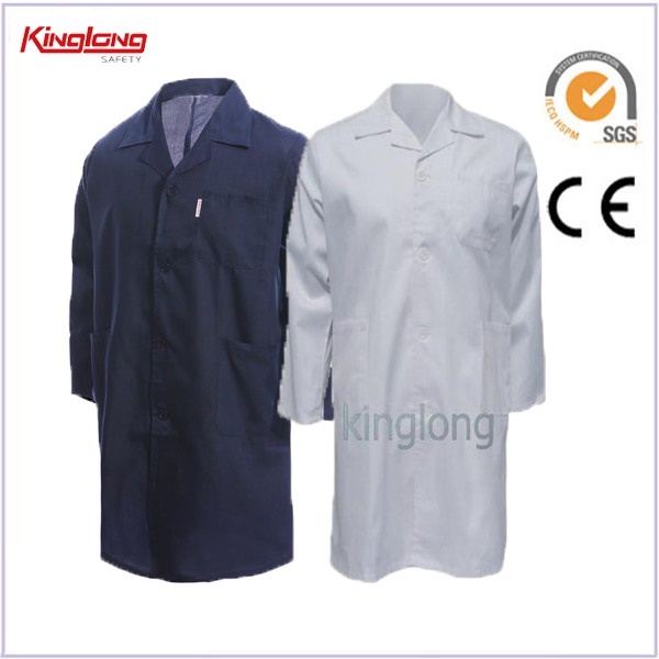 Čínský velkoobchodní poly bavlněný laboratorní plášť, nemocniční uniforma pro muže s levnou cenou