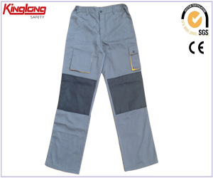 Proveedor de pantalones de trabajo duraderos de China, pantalones cargo grises con refuerzo Oxford