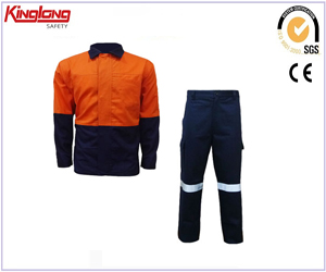 China factory direct sale clothing Hivi 2pieces shirt and pants with high visibility reflectape