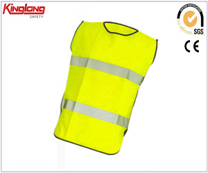 China fabriek zomer koel modieus vest, reflecterende banden geel mouwloos vest