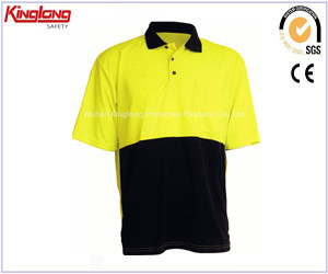 China factory wholesale yellow and black shirt, advanced material short slleves polo shirt