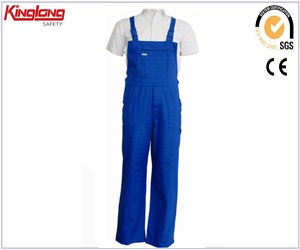 China  workwear  bibpant supplier with rubber label, 80%polyester20%cotton fabric bibpant with 240gsm