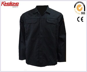 Classical design v neckline single breasted button shirt, chest pockets mens safety shirt for working