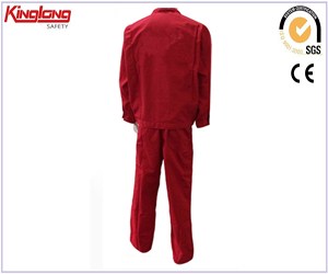Colorful red sets working clothing on sale,China high quality work jacket and pants trousers