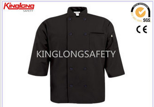Uniforme fresco de cocinero de cuello alto, abrigos de chef de manga corta para sala de horneado