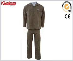 Cotton mens workwear jacket and pants for sale,Gray color comfortable work suits