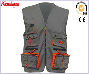 Cotton & poly work clothes apparel vest on stock, workwear overall cheap price vest supplier