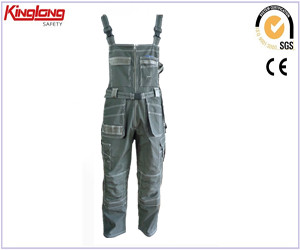 Custom logo printed canvas fabric rip-stop high quality workwear bib pants for men
