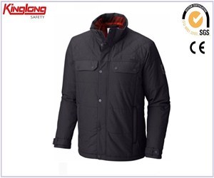Prezzo giacche da lavoro invernali da uomo grigio scuro, giacca termica da lavoro calda in poliestere in vendita