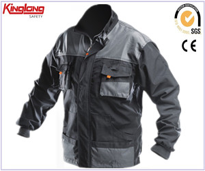 Durable Canvas Workwear Jacket , Twill Elastic Cuff Long Sleeve Work Jacket Manufacturer