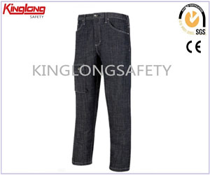 Durable Washed Denim Pants, Mens Workwear Jeans