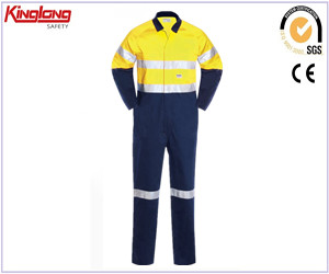 Fluorescent Work Coverall,Yellow High Visibility Fluorescent Work Coverall,Polycotton Fabric Yellow High Visibility Fluorescent Work Coverall