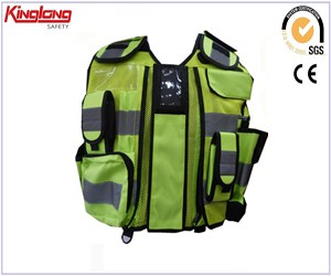 Functional high quality hivi mens workwear vest,Work waistcoat latest design china manufacurer