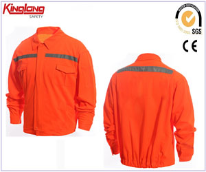 Hi Visibility Clothing Long Sleeves Safety Jacket,Fluorescent orange safety jacket