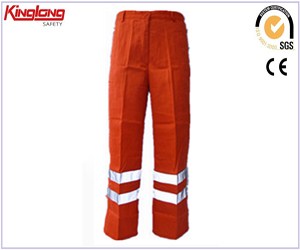 Pantaloni da lavoro da uomo ad alta visibilità in vendita, pantaloni da lavoro in tessuto di cotone poli fornitore della Cina