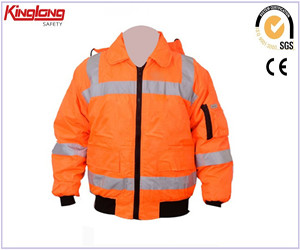 Wyściełana kurtka o wysokiej widoczności Pomarańczowy płaszcz zimowy Odzież ochronna ŚOI Odzież robocza Odzież robocza