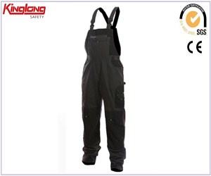 High quality beige multi funtional bibpant, 65%poly35%cotton leg reinforcement coverall