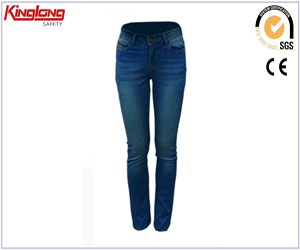 Hot selling elastic waist side pockets pant jeans, durable and functional fashion design jeans