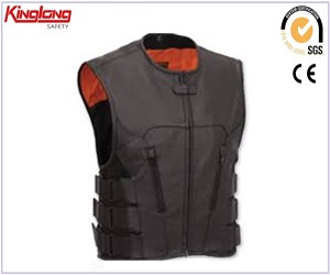 Hot style no sleeve nylon zipper vest, mens mining and coaling safety vest