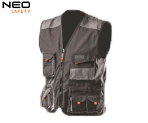 Chaleco de trabajo caqui con múltiples bolsillos para hombre con logotipo bordado personalizado