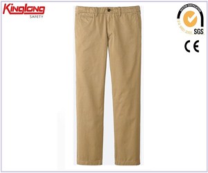 Light brown 100% cotton workwear chino pants,High quality mens working trousers china supplier