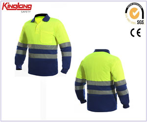 Mens Fluorescent Yellow Reflective Safety Clothing,Reflective Yellow Industrial Safety Polo Shirt