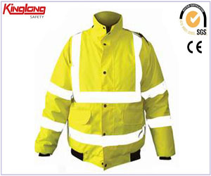 Para hombre impermeable invierno uniforme de la chaqueta, Hi-vis traje de trabajo de invierno con 5cm cintas reflectantes