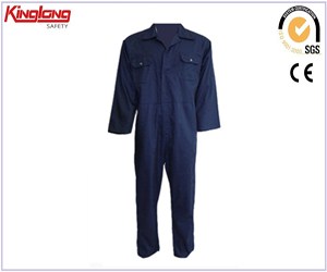 Mens long sleeves elastic waist coverall, high quality blue working coverall