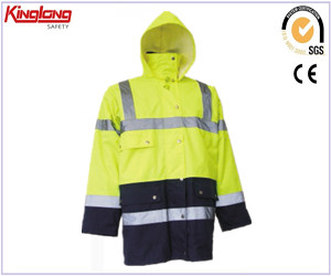 Zimní pracovní oděv s více kapsami, fluorescenční reflexní zimní pracovní oděv s více kapsami, fluorescenční reflexní zimní pracovní oděv s více kapsami, s kapucí