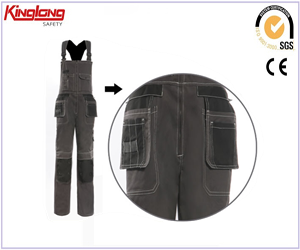 Multi Pockets Work Overalls with Reflective Tape High Quality Safety Bibpants