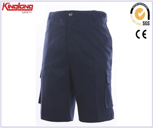 Shorts Lasta Samhraidh Tionscail Navy, Bríste Corr Le 6 Phóca Taobh